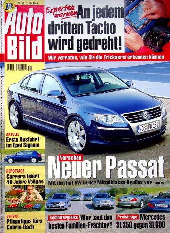 Deckblatt Auto Bild (18/2003)